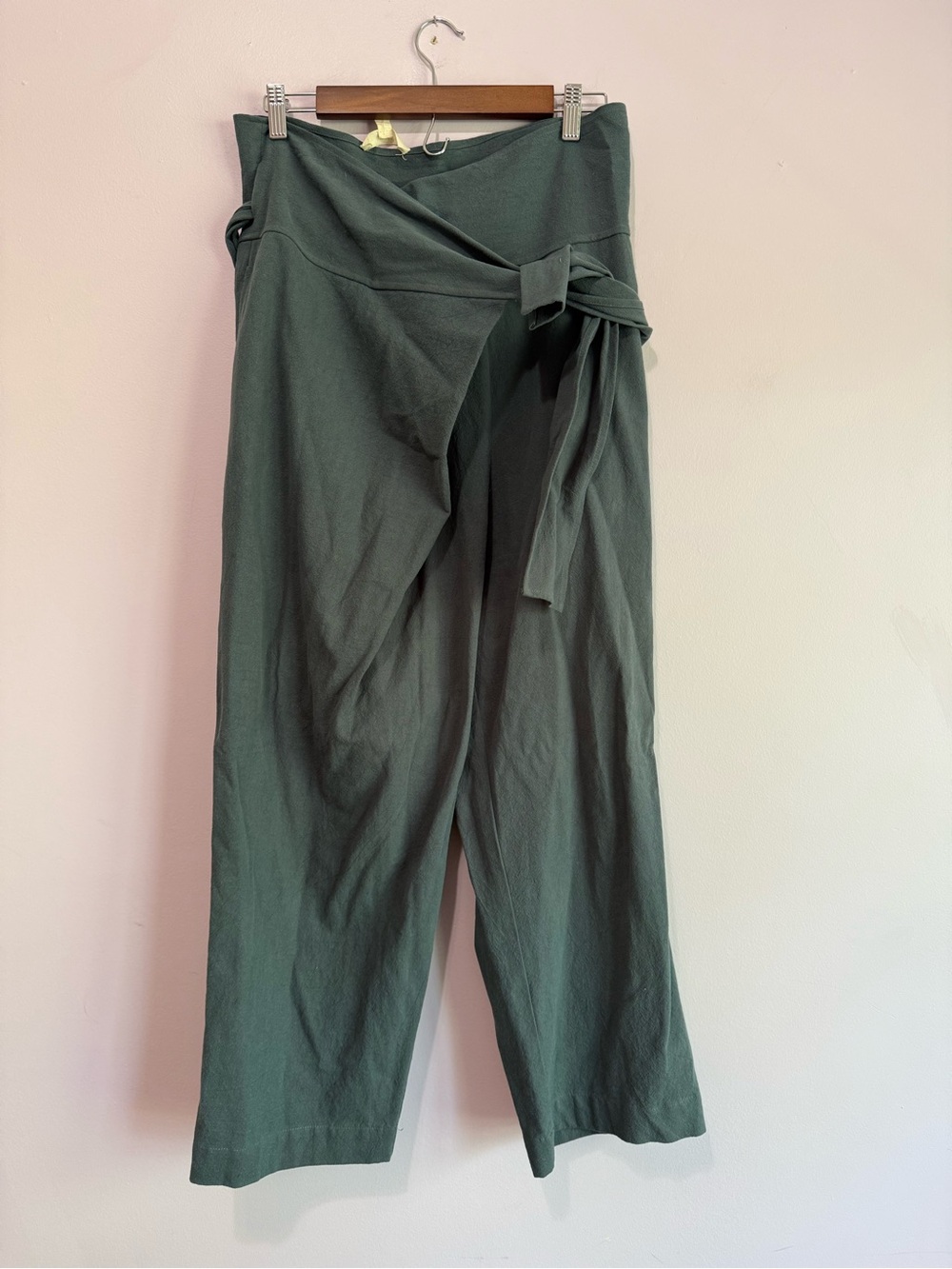 Grade & Gather Boutique High-Waist Tie-Wrap Drape Harem Pants Teal Size M